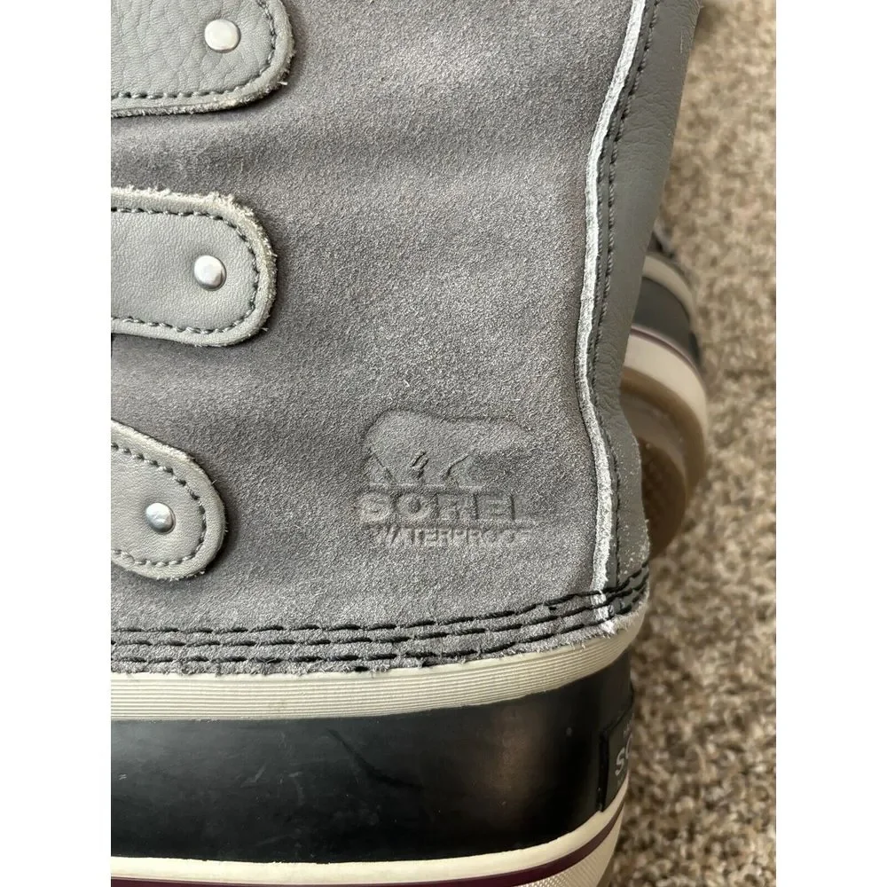 Sorel Gray Faux Fur Lace-Up Winter Boots